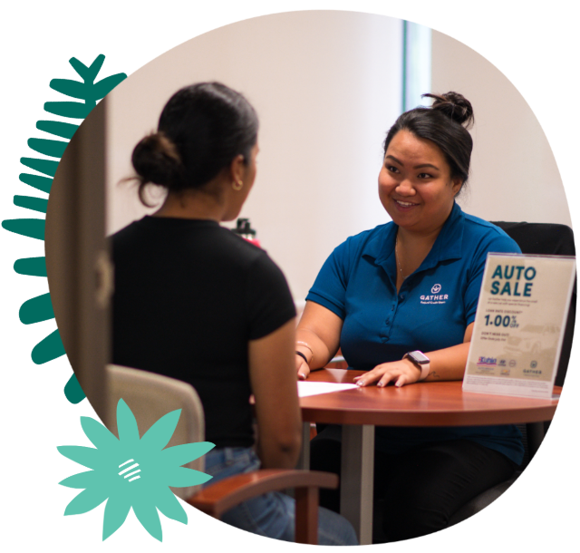 Gather representative welcoming a new member