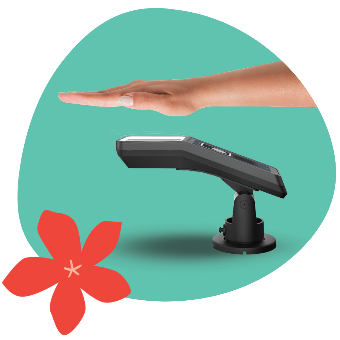 Hand over palm reader device